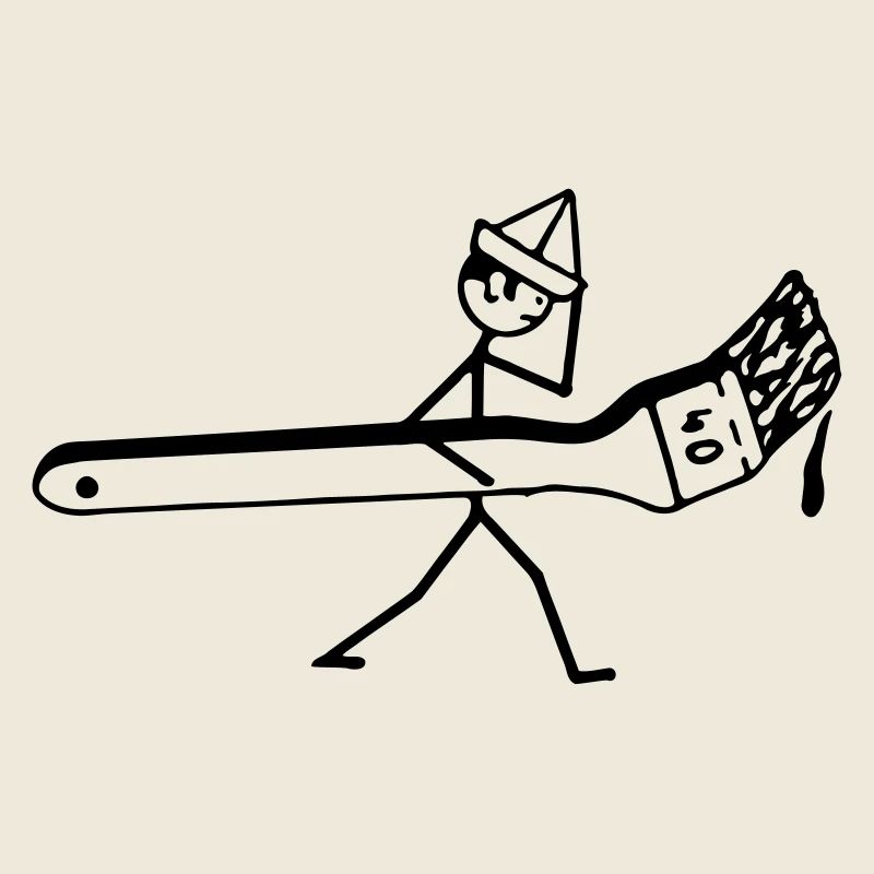 Maler mit Heizungspinsel