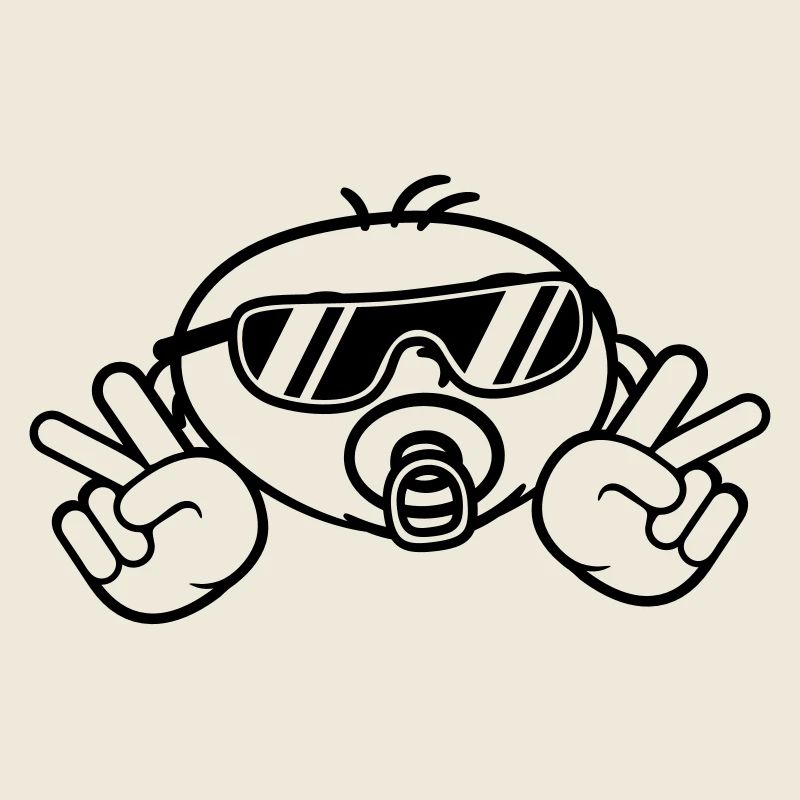 Bébé de sucette peace sign cool lunettes de soleil