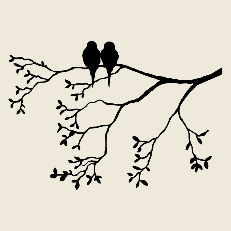 Vogelpaar auf dünnem Ast