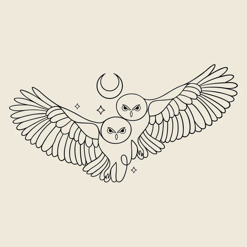 Owl Owls Moon Love Infinity