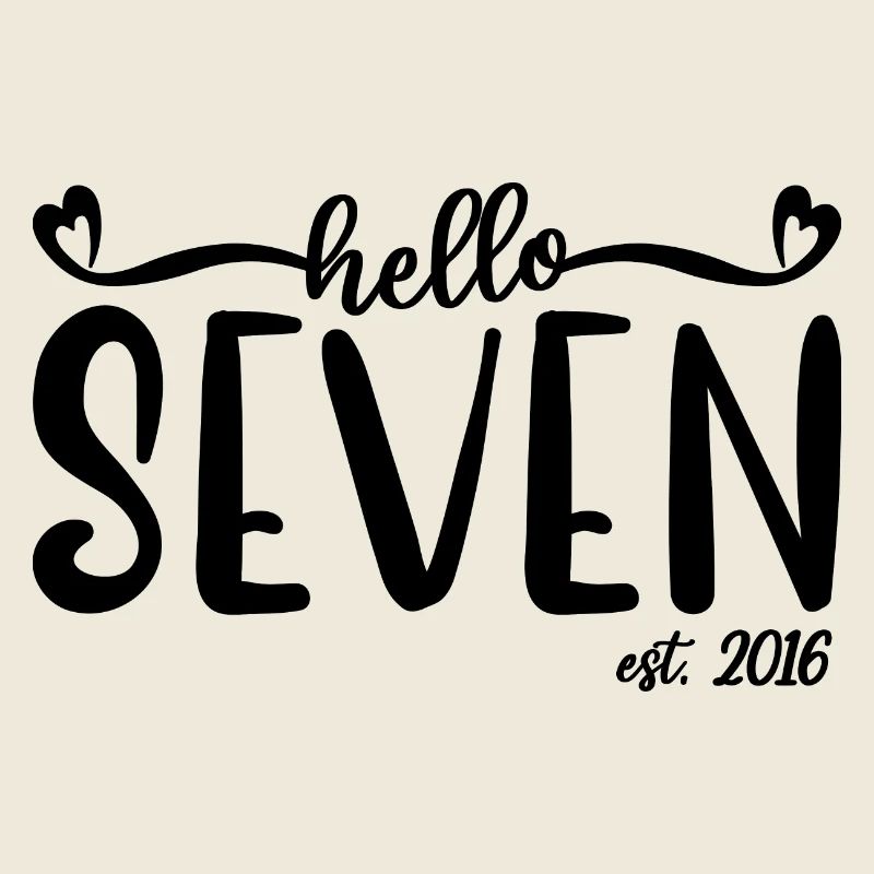 7. Geburtstag Kinder Mädchen 7 Hallo Sieben Est. 2016