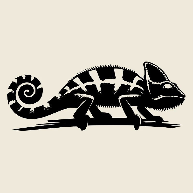 Kinder Chamäleon wandert über einen Ast