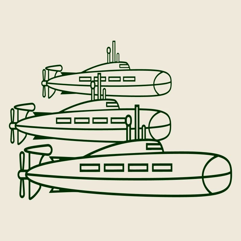 3 Submarines Fleet Three Squadrons Group Team Crew