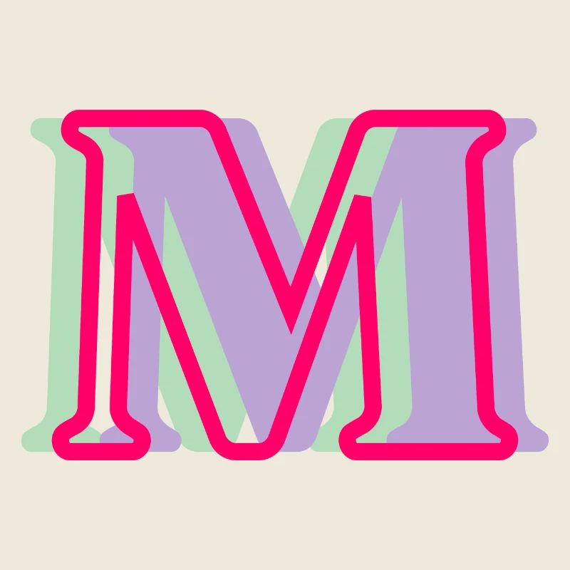 Lettre m multicolore