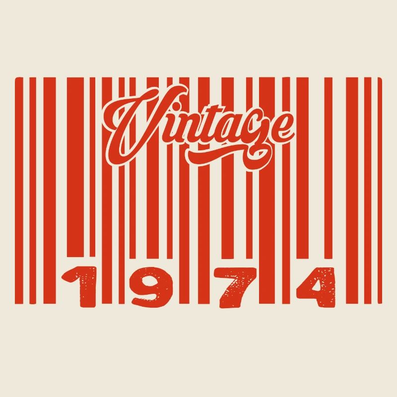vintage 1974 né en 1974 51 ans bar code anniversai