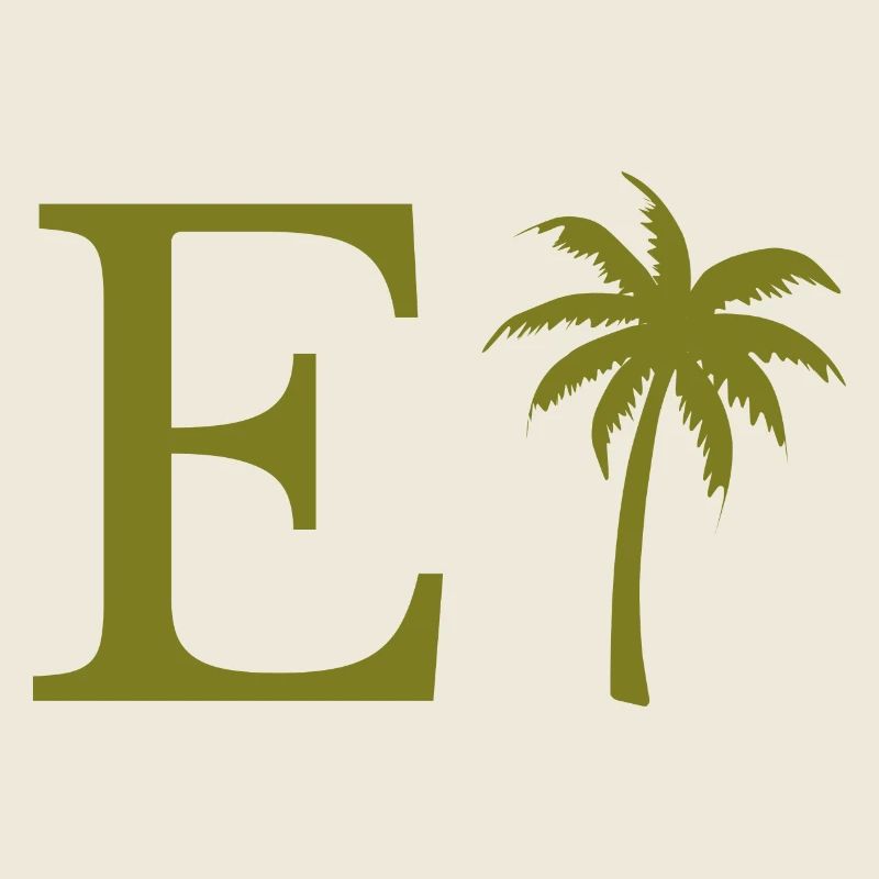 Letter e green Palm