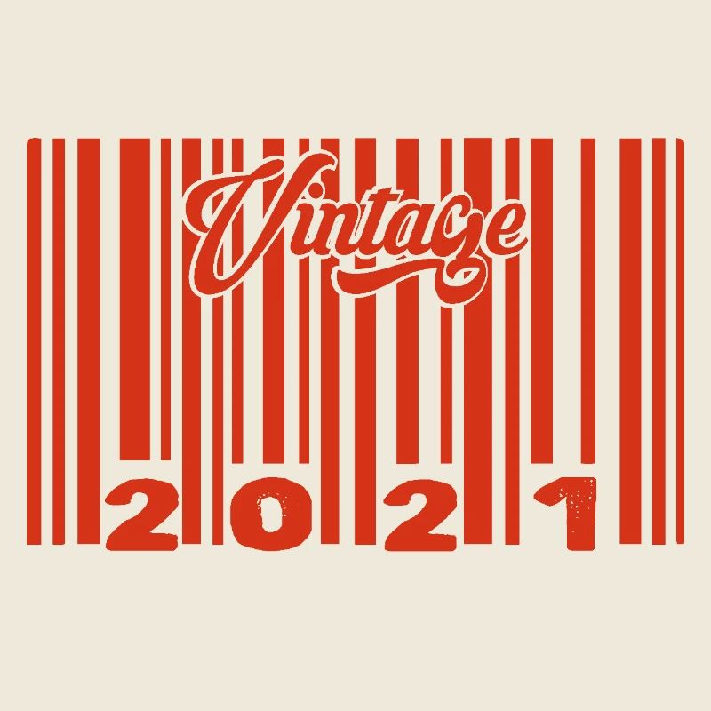 Vintage 2021 born in 2021 4 years bar code anniversair