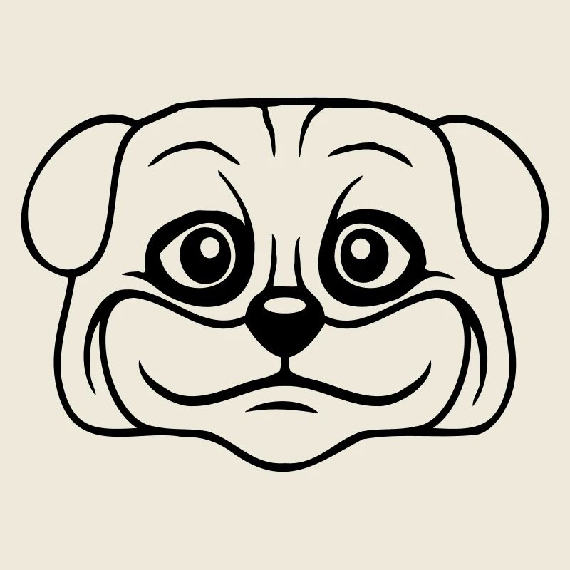 Hund Mops Klein Süß Dick Lieb Glücklich Comic Spaß