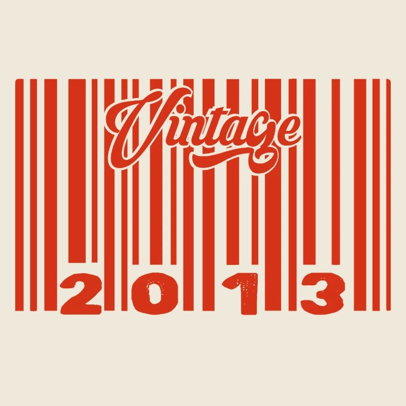 vintage 2013 né en 2013 12 ans bar code anniversai
