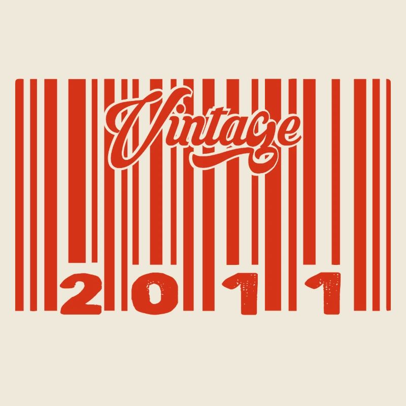 Vintage 2011 Born In 2011 14 Year Old Bar Code Anniversai