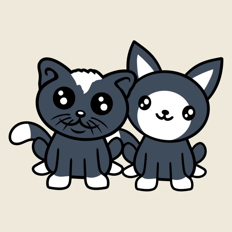 2 chats amis équipe équipage deux chatons de compagnie