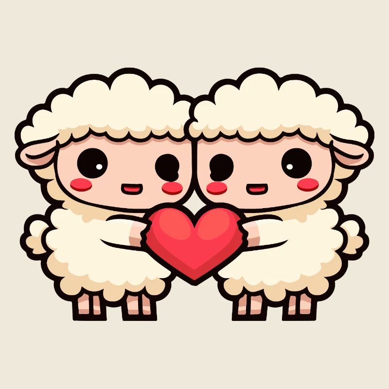 Schaf Paar Valentinstag