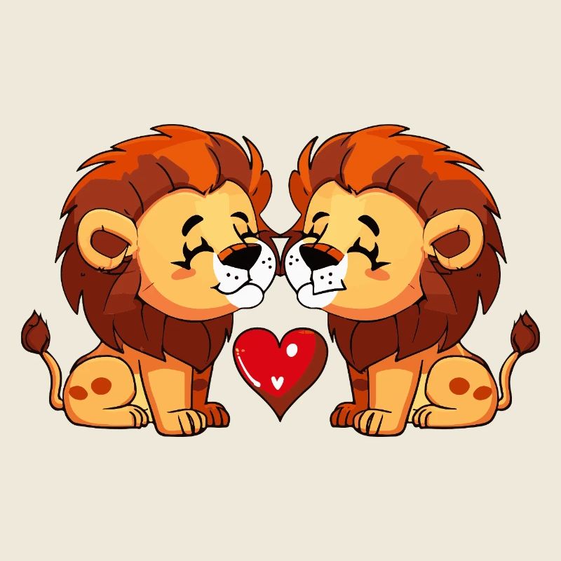 Couple Lion Saint-Valentin