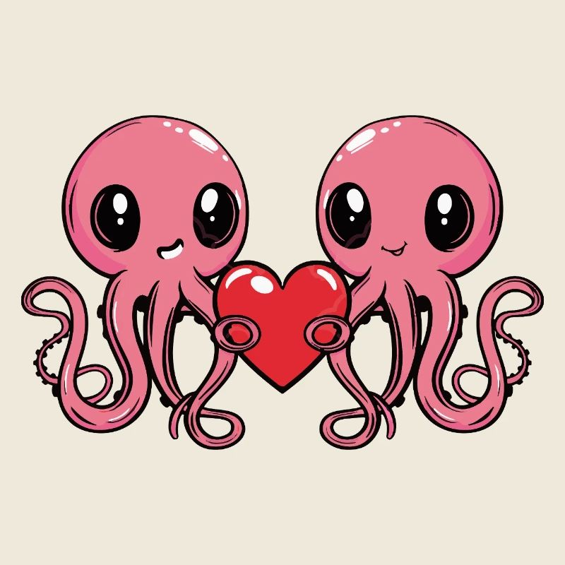 Octopus Couple Valentine's Day