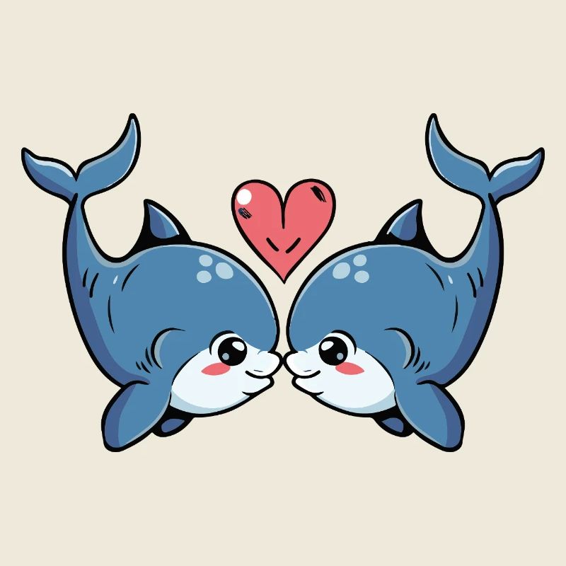 Whale Couple Valentine's Day