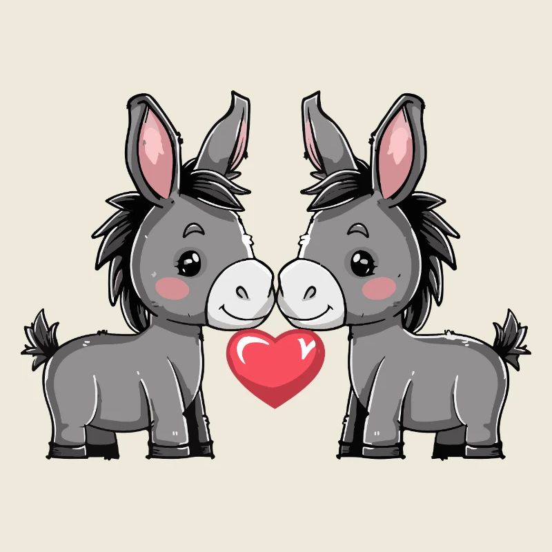 Donkey Couple Valentine's Day