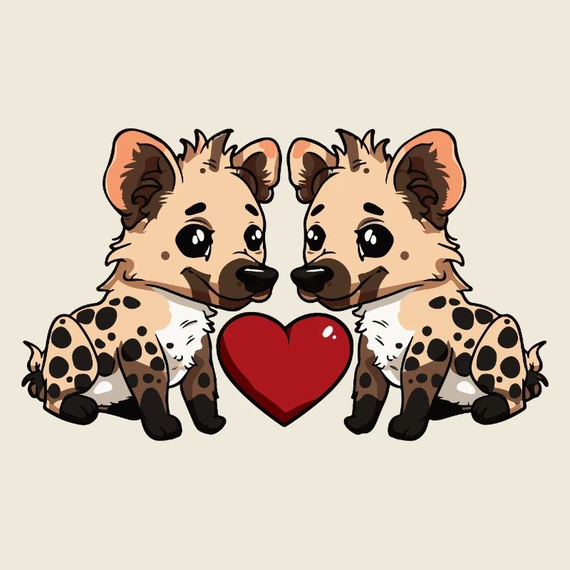 Hyäne Paar Valentinstag