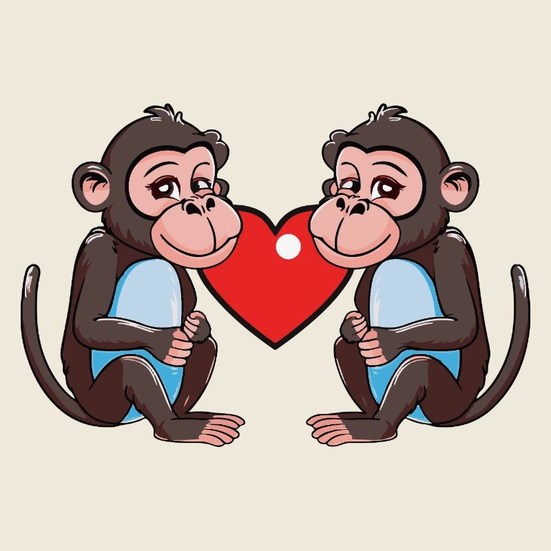 Monkey Heart Valentine's Day