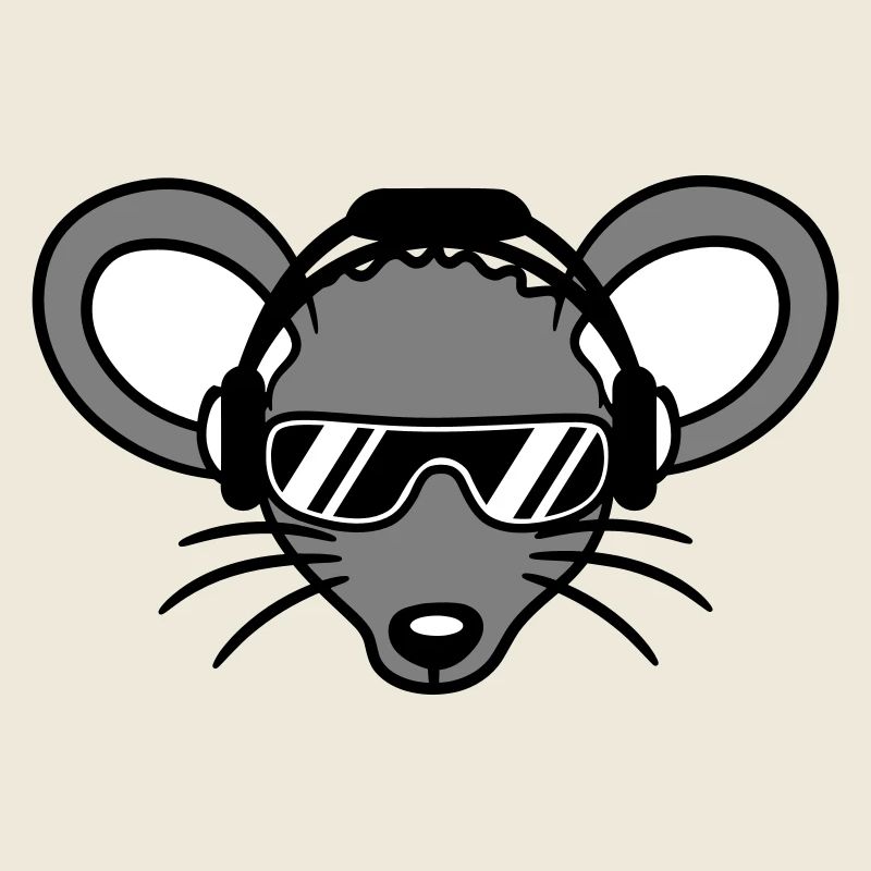 Souris Lunettes de soleil Cool Écouteurs Musique de fête Écoute