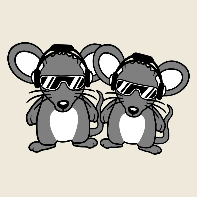 2 Mäuse Sonnenbrille Kopfhörer Party Musik hören