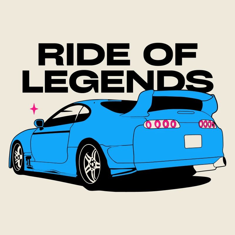 Neonblauer Sportwagen Silhouette