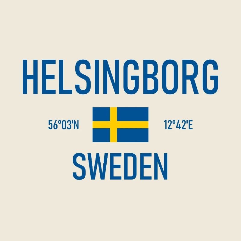 Helsingborg - Suède Sverige Drapeau Coordonnées