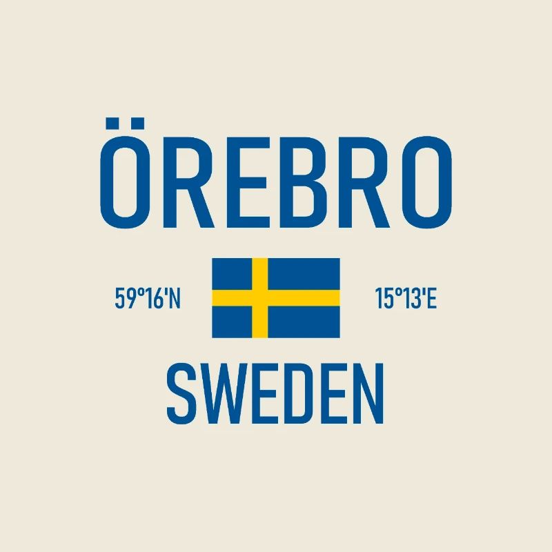 Örebro - Suède - Sverige - Drapeau - Coordonnées