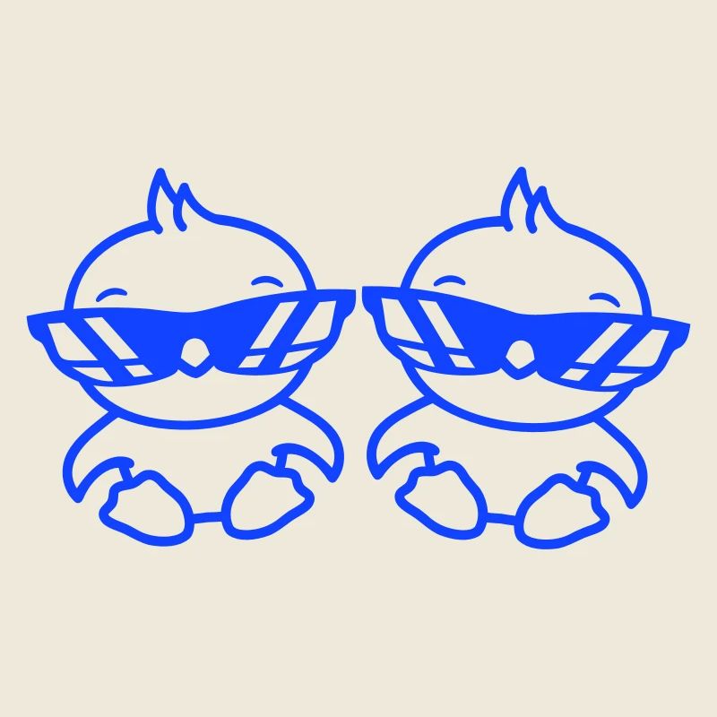 2 Birds Sunglasses Cool Sitting Two Friends Crew