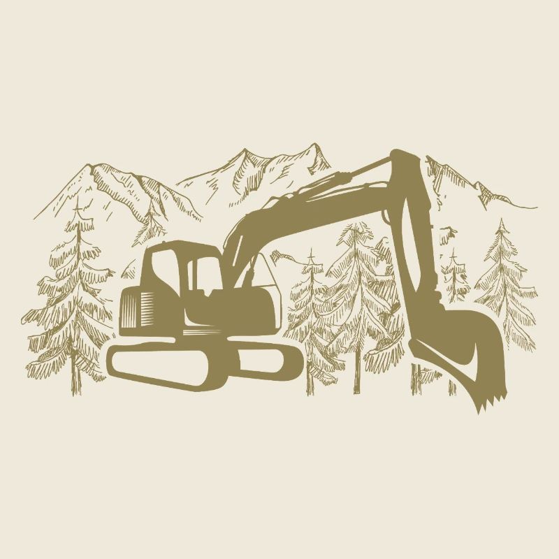 Excavatrice Silhouette Construction Equipment Operator Work