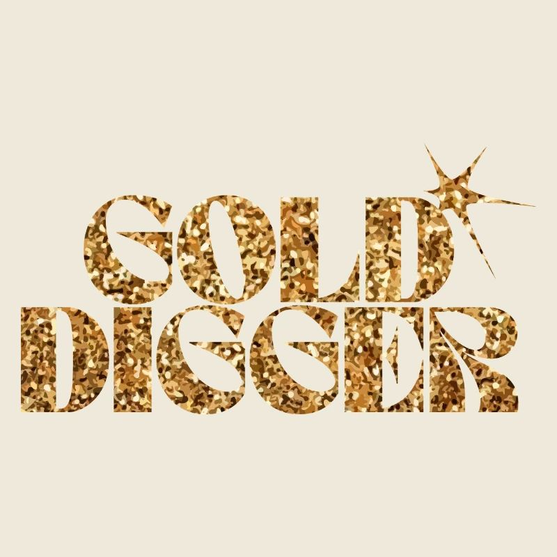 Gold Digger Glitzer Text