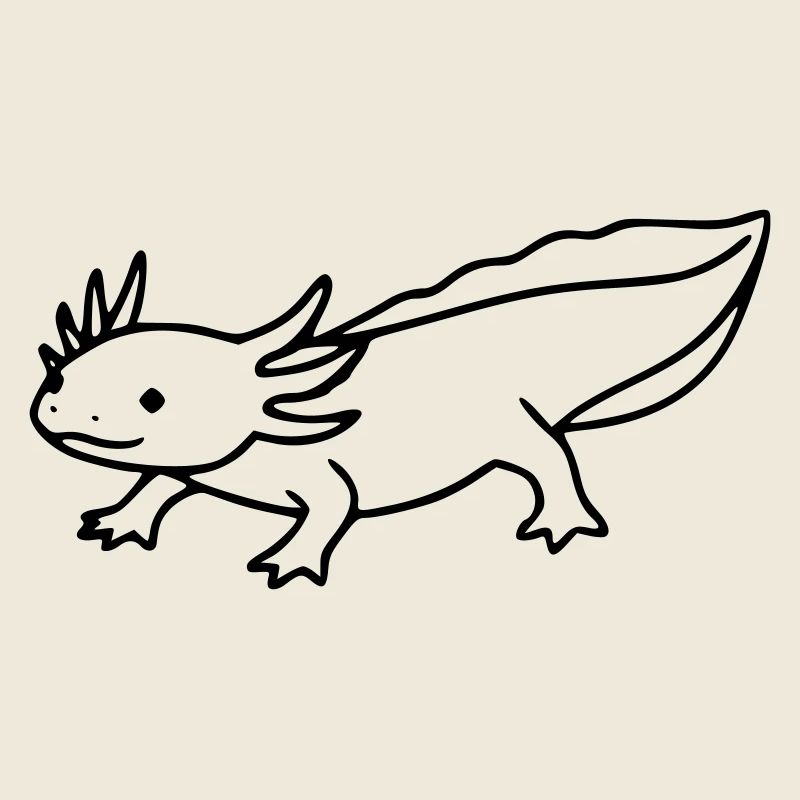 Axolotl Line Drawing | Minimalist amphibian