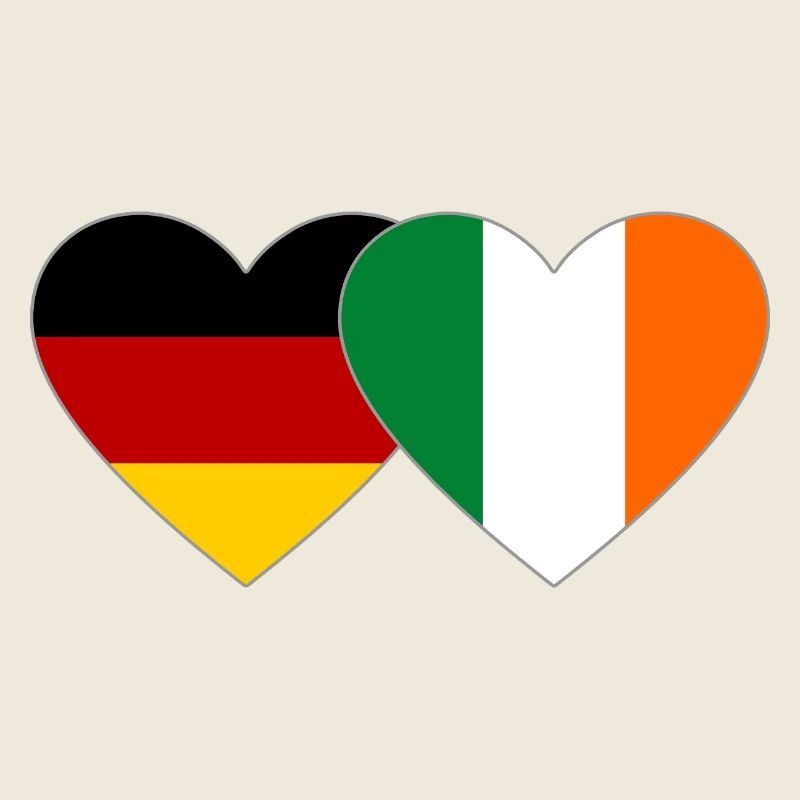 Cœur du drapeau Allemagne Irlande