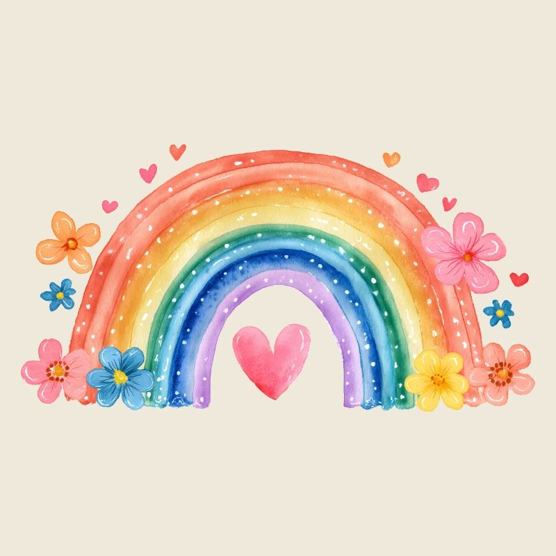 Regenbogen Einschulung – Süßes Mädchen Design