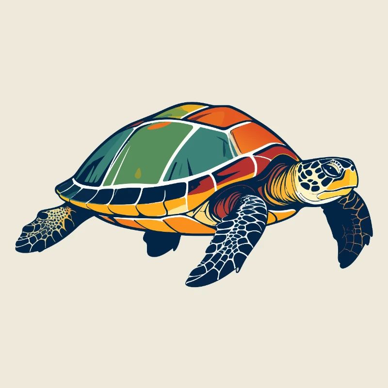 Colorful Sea Turtle Pop Art
