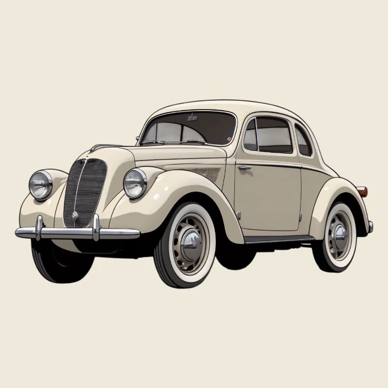 Beige Oldtimer Coupé Artwork