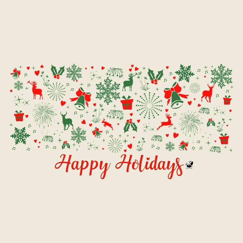 Christmas pattern in green and red color