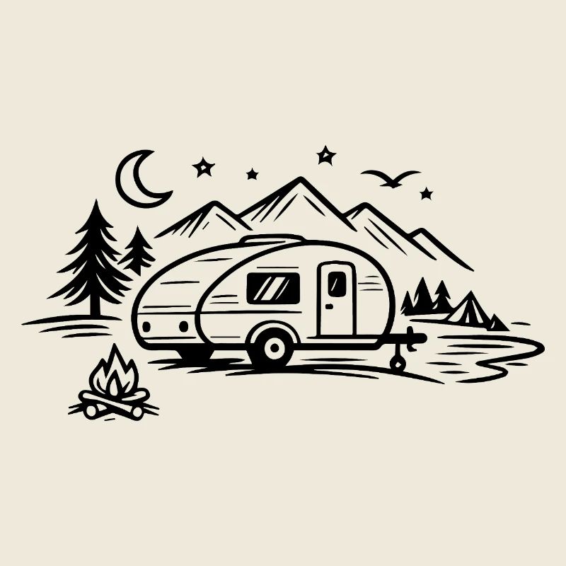 Camping Trailer Landscape