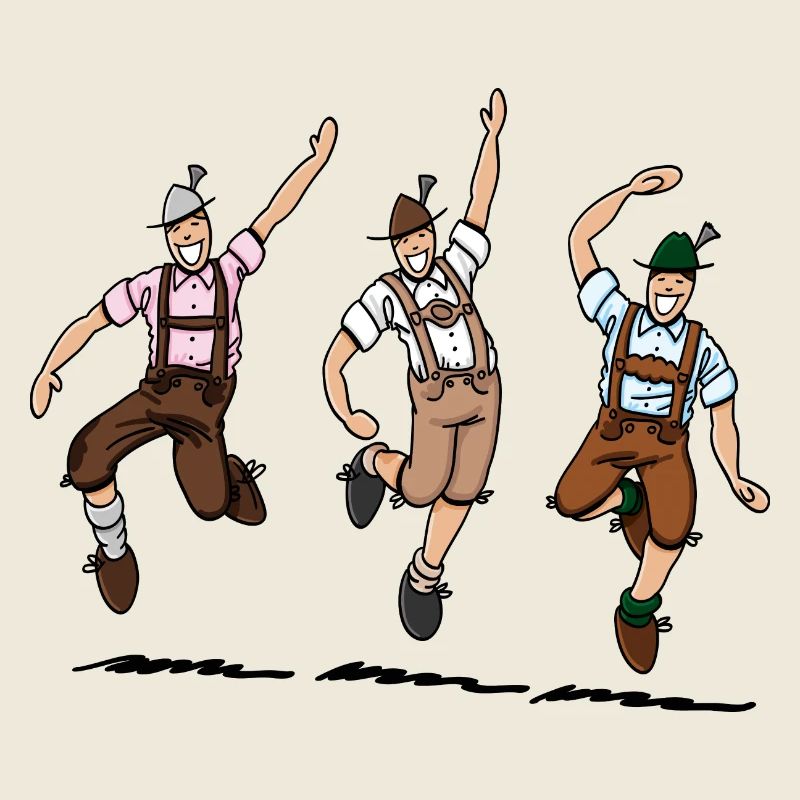 Three Dancing Lederhosen Men