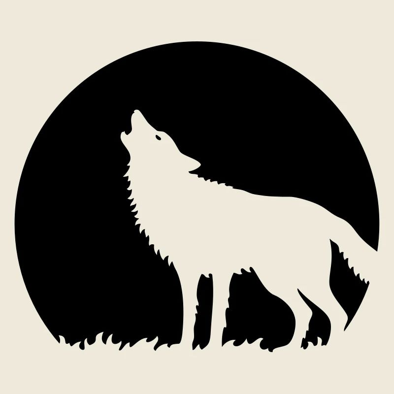 Howling Wolf At Full Moon (1C)