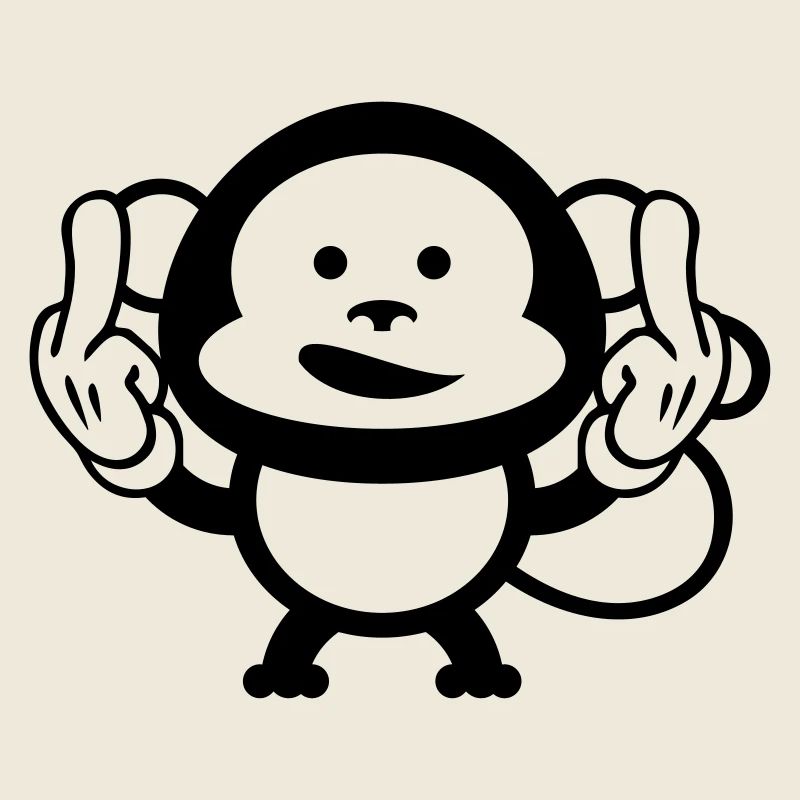 monkey middle finger design