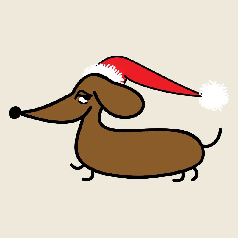 Teckel avec Bonnet de Noel