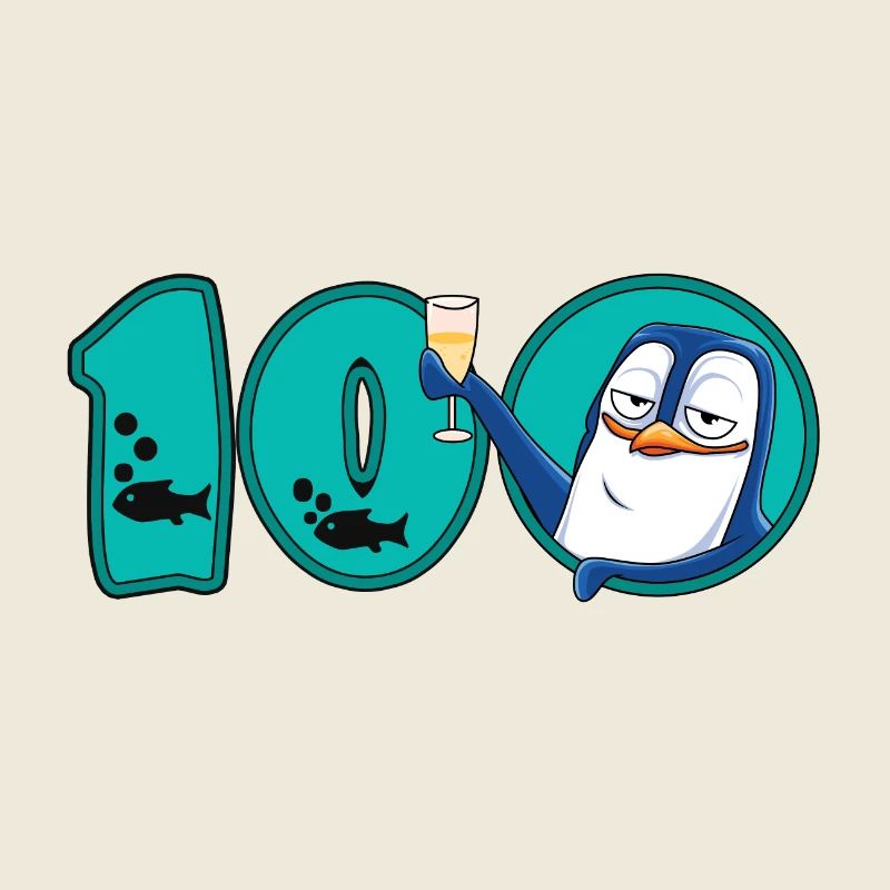 100. Geburtstag Jubiläum Pinguin