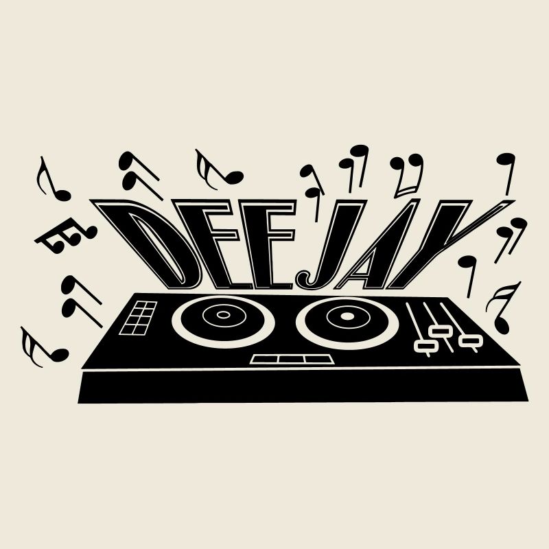 Deejay with turntable and tones