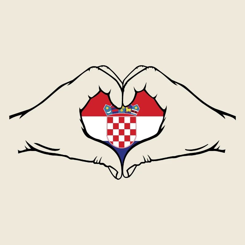 Kroatien Flagge Herzform