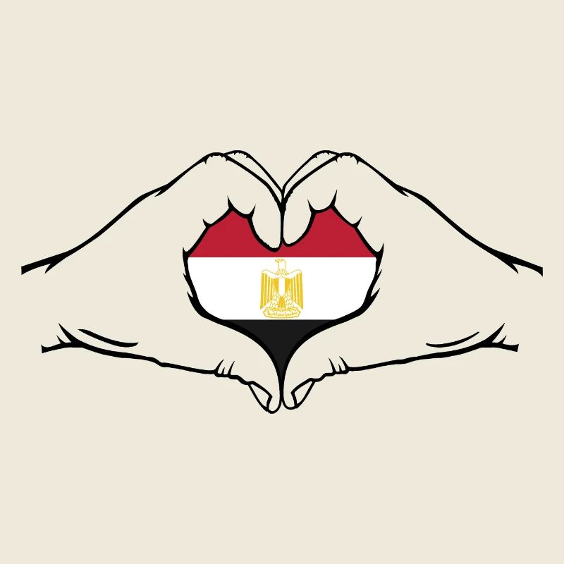 Drapeau de l’Égypte en forme de coeur