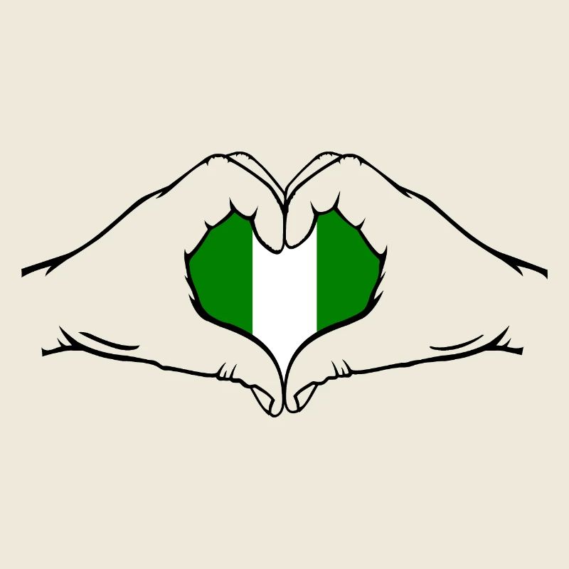 Nigeria Flag Heart Shape