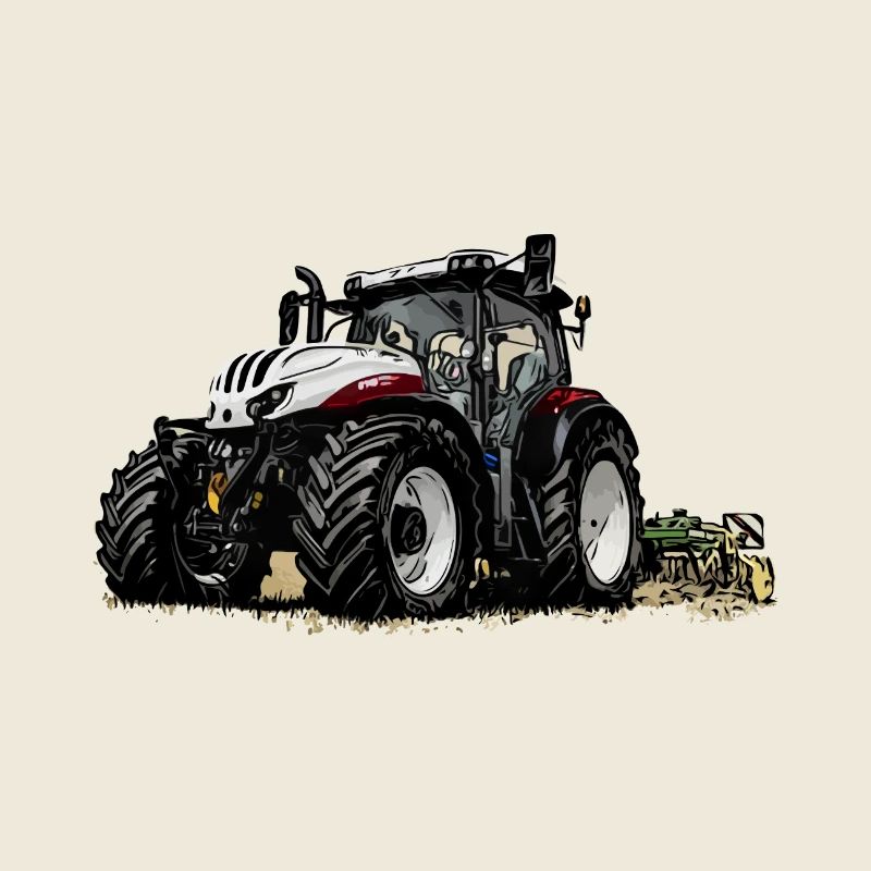 Tractor Steyr 6145 with plough