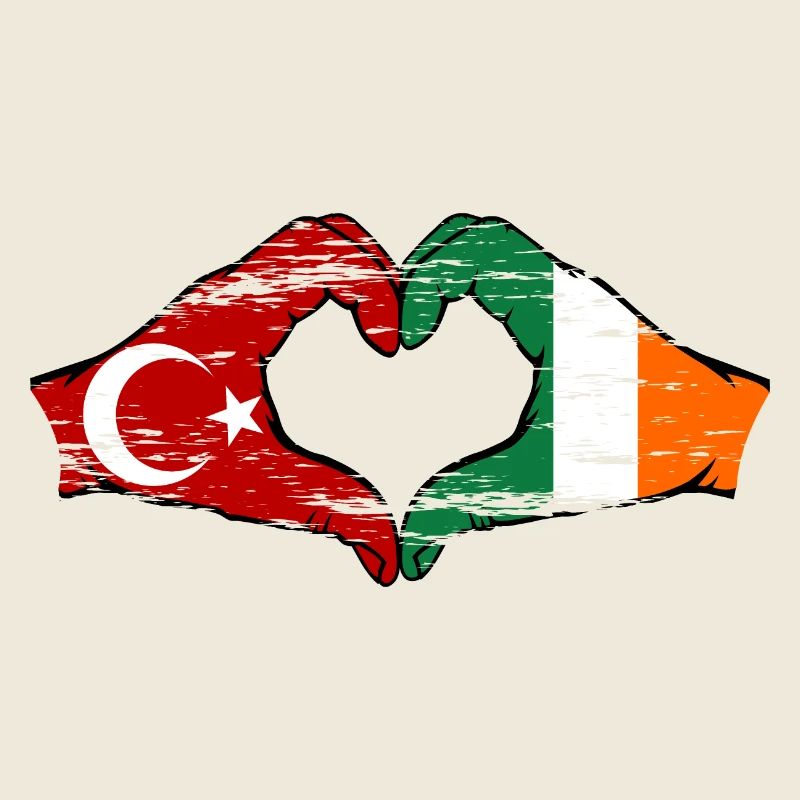 Turkey Ireland Hands Heart Shape Used