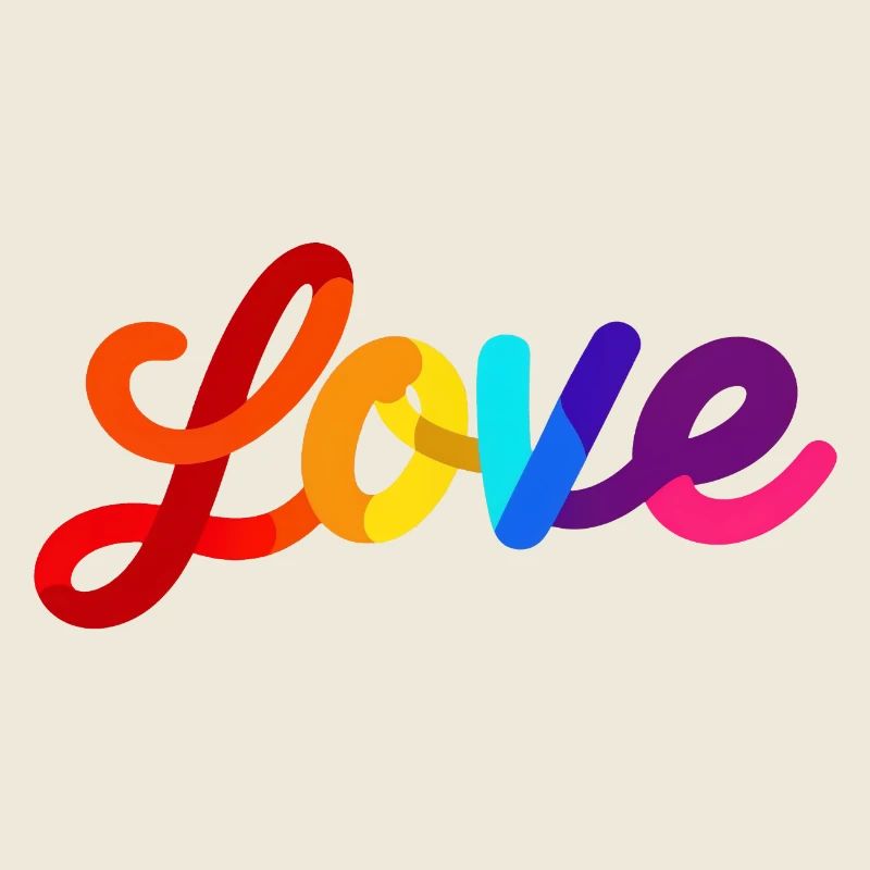 Conception de lettrage d’amour coloré