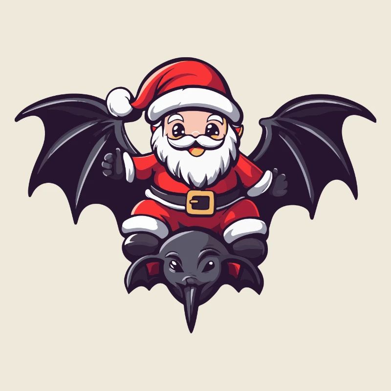 Fledermaus Weihnachtsmann Cartoon